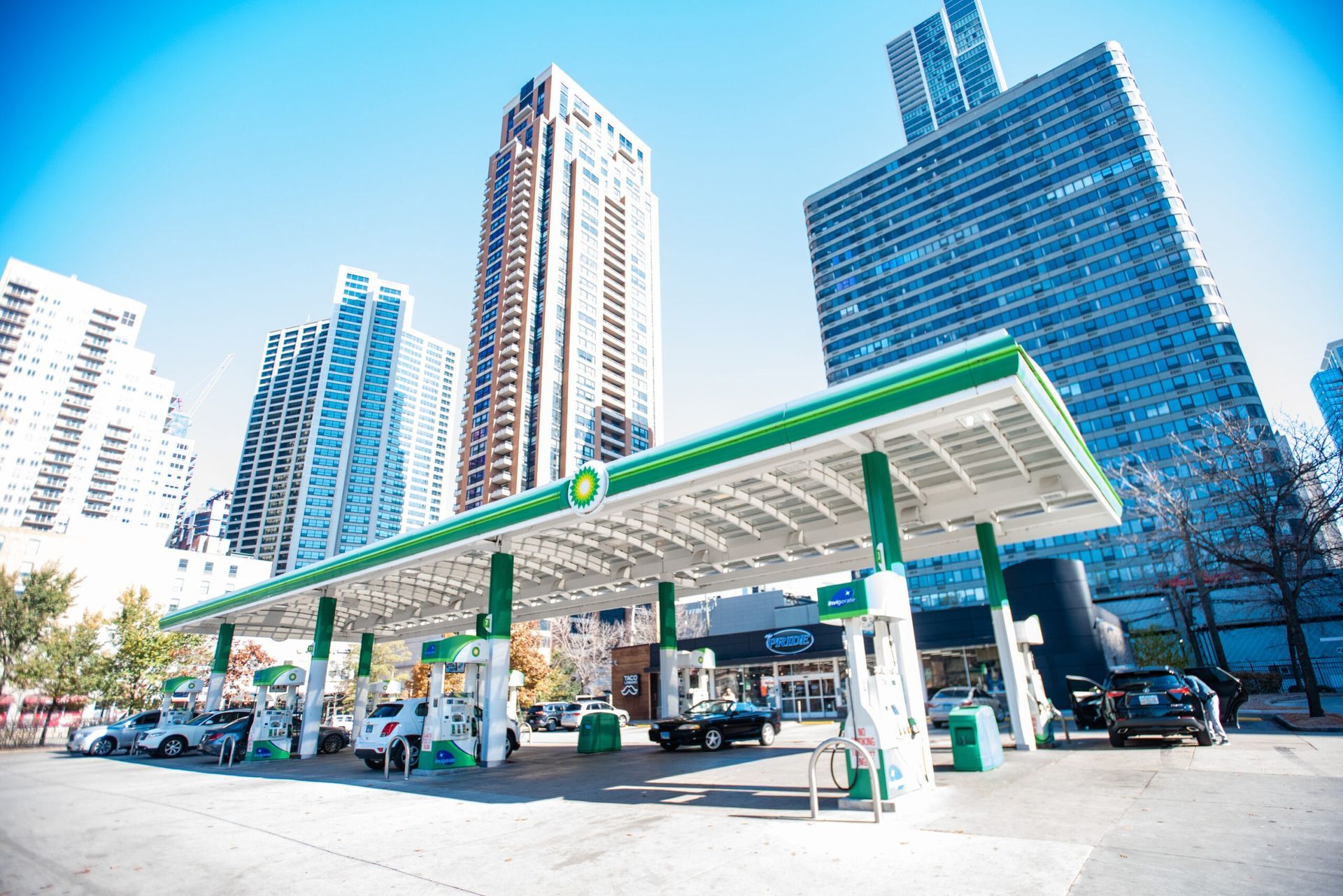 There is a vending machine in the middle of the room.