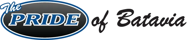 A logo for the pride of batavia is shown on a white background.