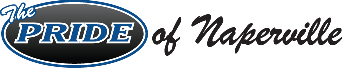 A black and blue logo for the pride of naperville