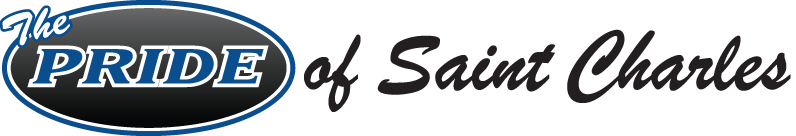 A logo for the pride of saint charles is shown on a white background.