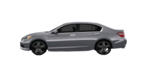 a silver car with black wheels on a white background