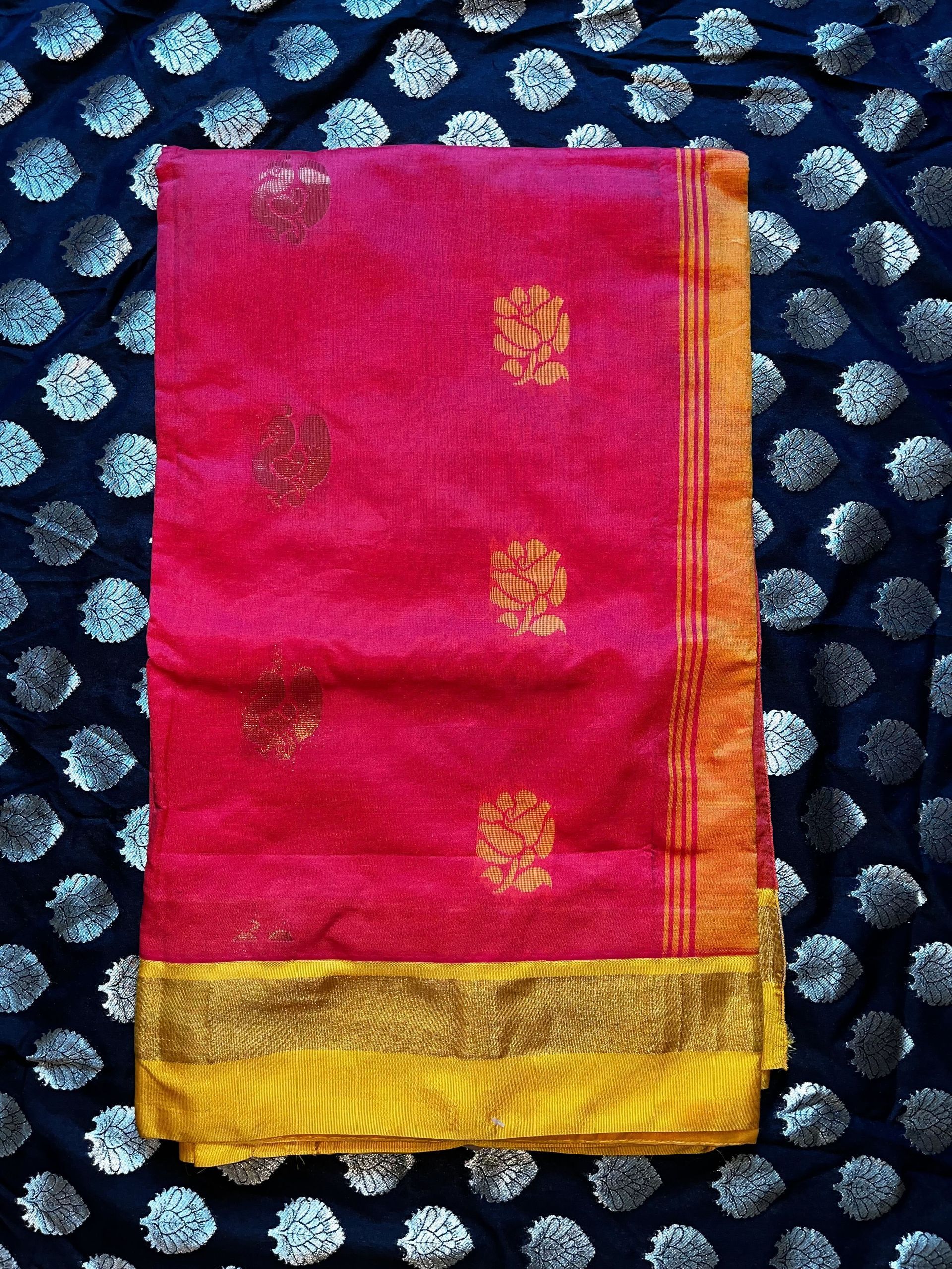Orange Silk Cotton Saree Only