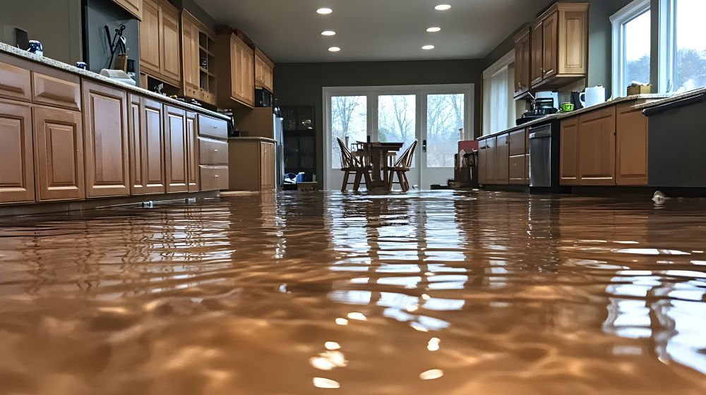 Flooded kitchen needing Sewage Cleanup, Waimea, HI 