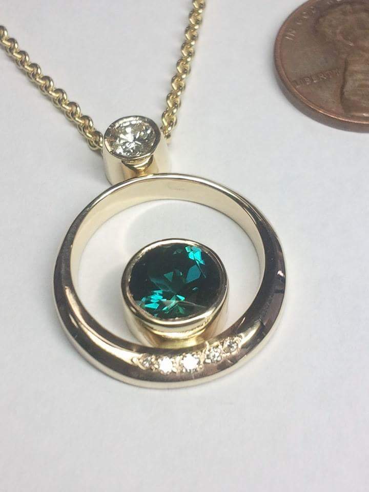 Indicolite Tourmaline Pendant — Champaign, IL — Robert's: The Fine Art of Jewelry