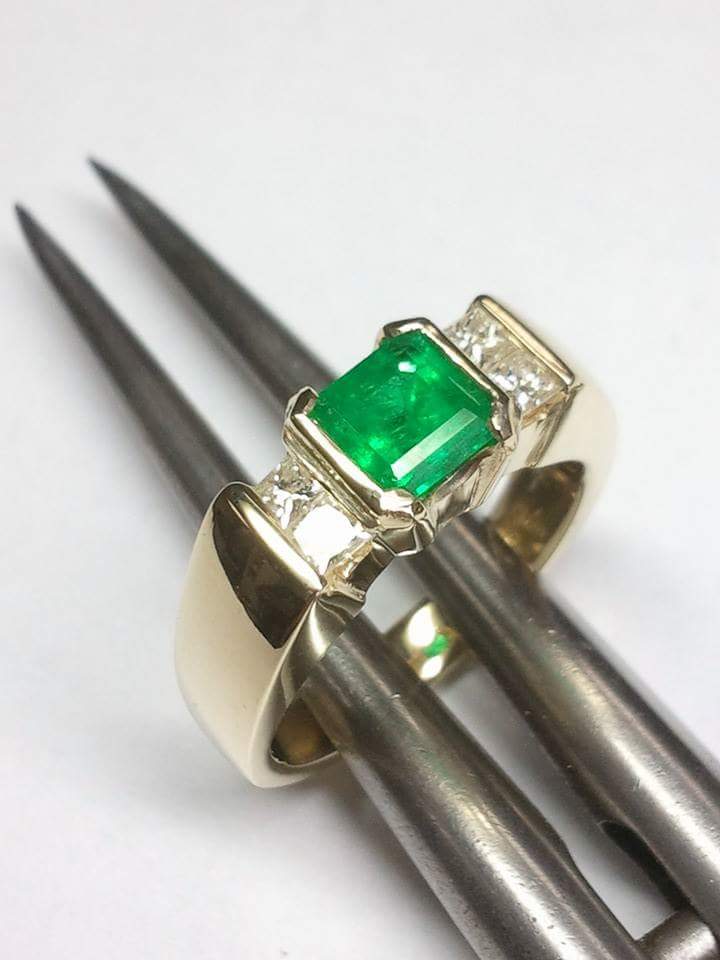 Yellow Gold Ring with Emerald — Champaign, IL — Robert's: The Fine Art of Jewelry
