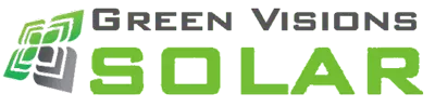 the logo for green visions solar is green and black