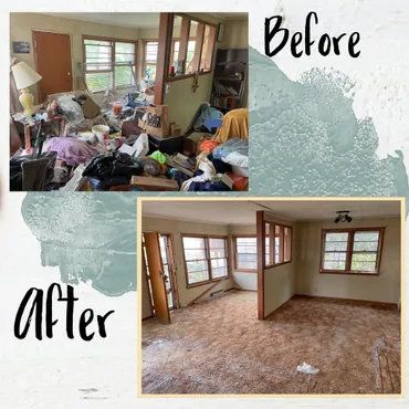 before after junk removal - KNS Junk Removal