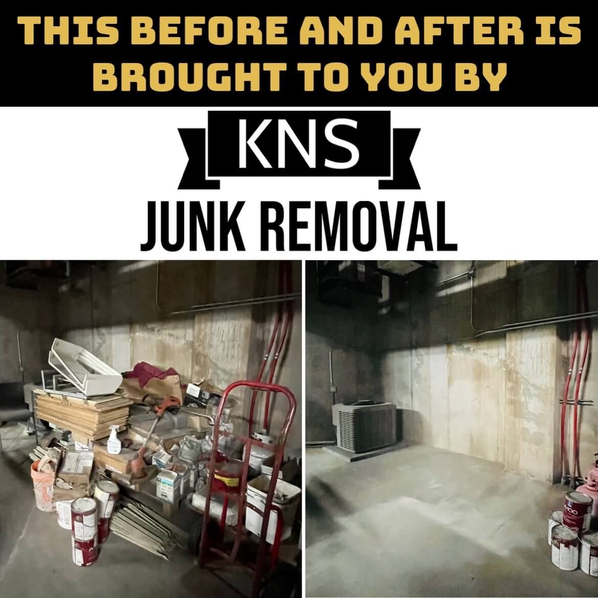 before after junk removal - KNS Junk Removal