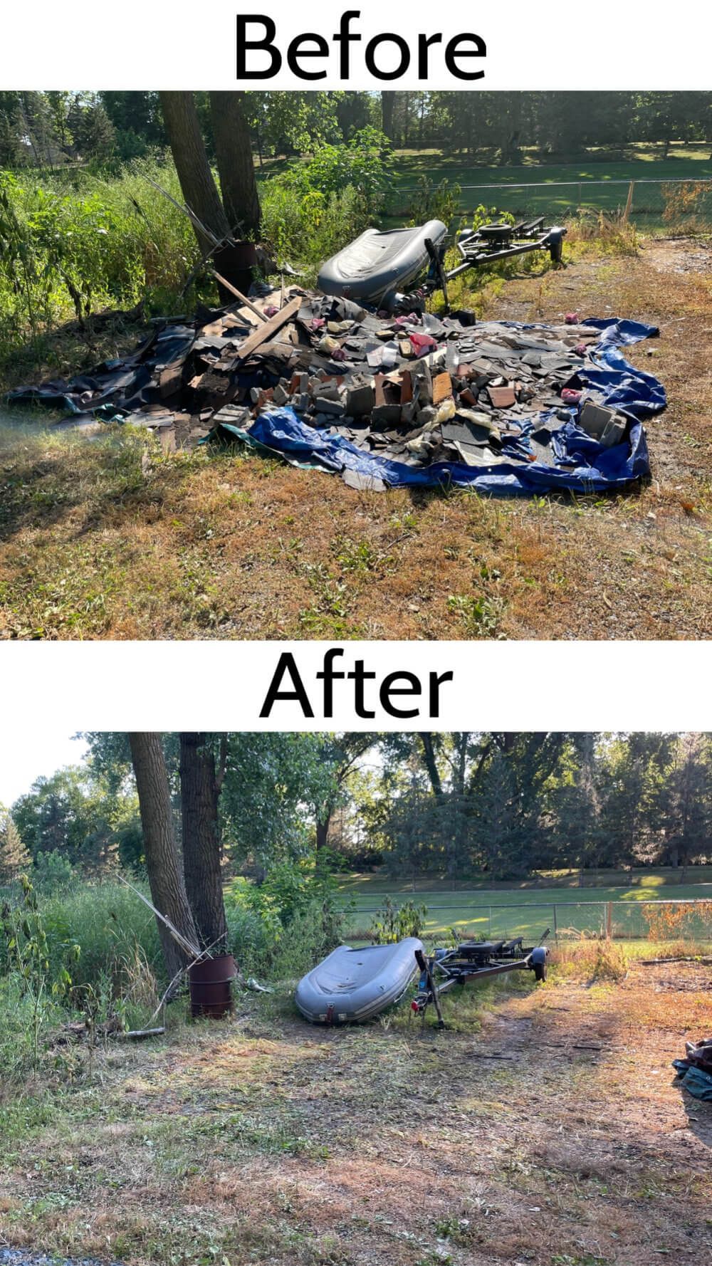 before after junk removal - KNS Junk Removal