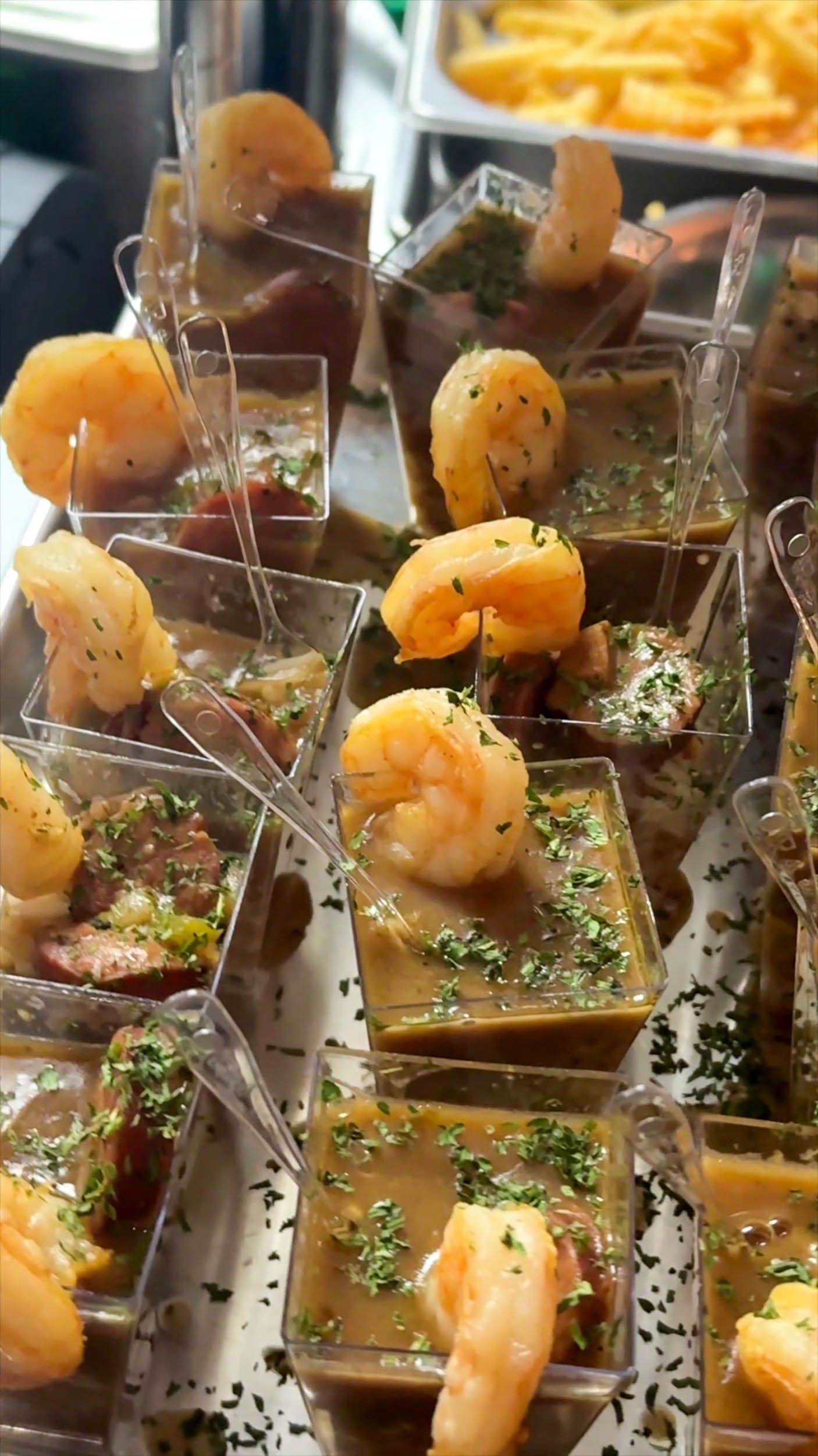 A Refreshing Drink with Shrimp on it