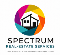 Spectrum Real Estate Services logo: house silhouette inside a colorful ring.
