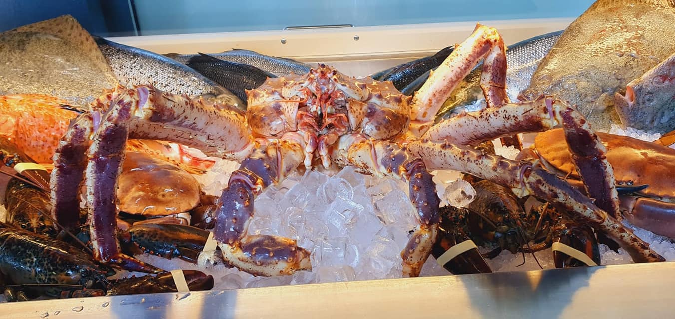 crostaceo su ghiaccio da cucinare