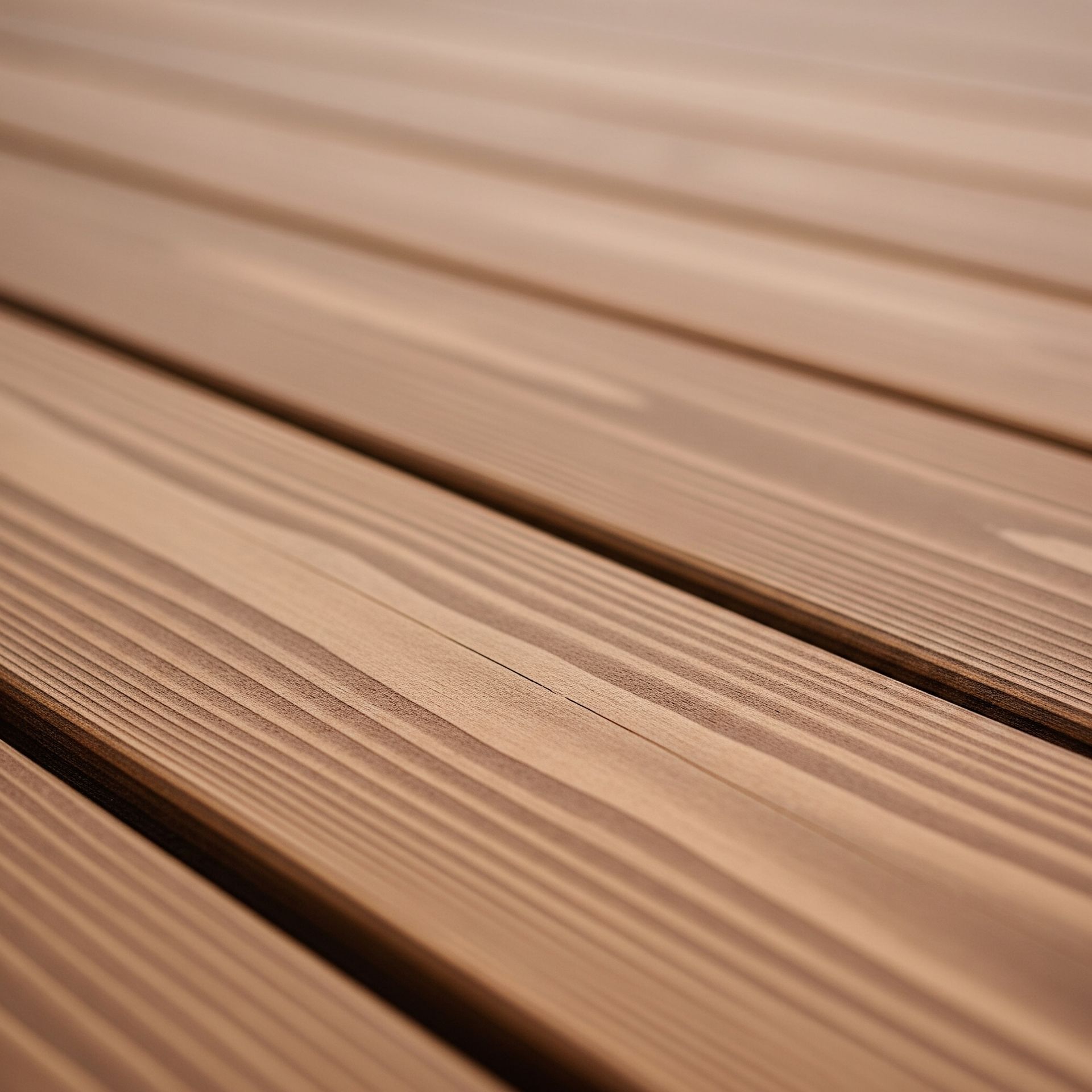 A close up of a wooden deck showing the grain of the wood.