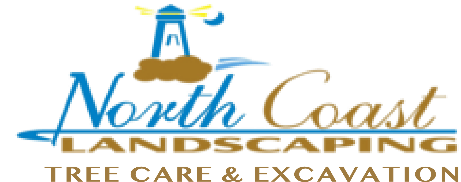 The logo for north coast landscaping tree care and excavation