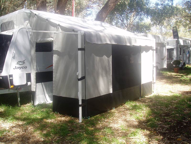 Caravan roll-out awning walls installed in Bunbury