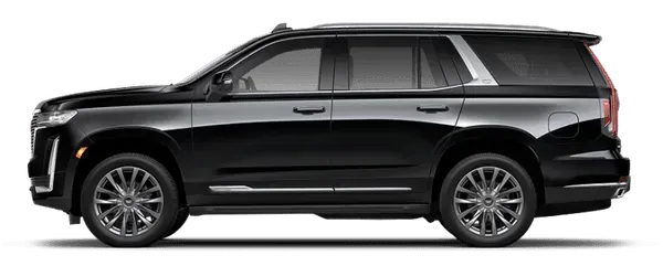 A black gmc yukon is shown on a white background.