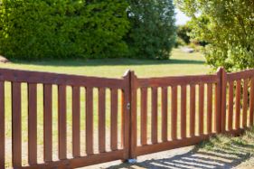 Unique looking gate designed and installed by the expert fence contractor in Wollongong NSW.