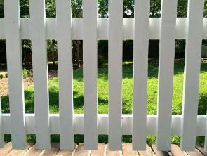 White painted picket fences for a mini landscape design in a residential property in Wollongong NSW.