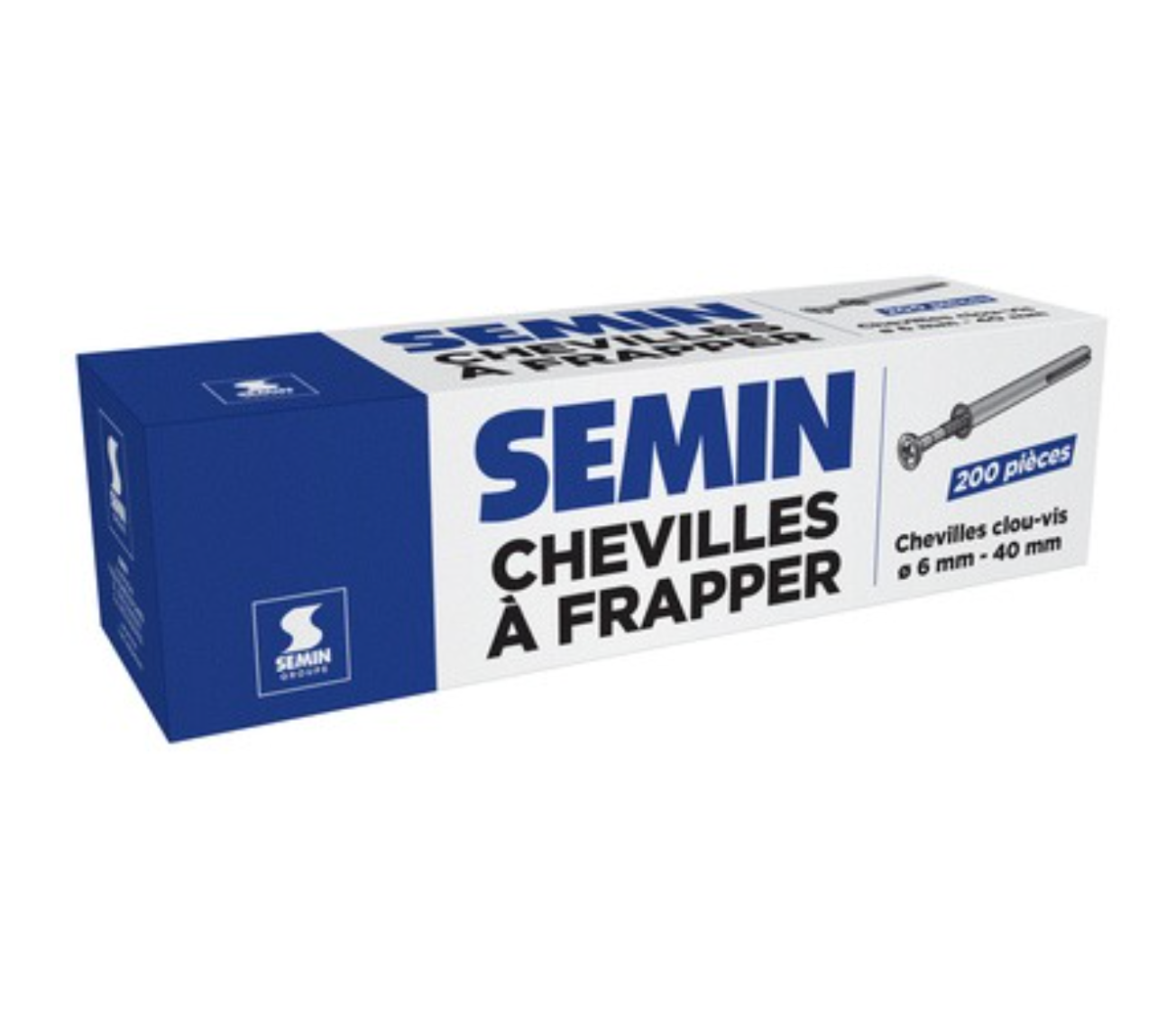 CHEVILLE CLOU-VIS A FRAPPER 40mm 200pcs - SEMIN