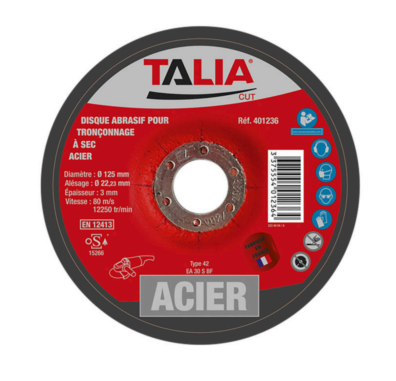 Disque abrasif métaux DISQUE ABRASIF MÉTAUX 125-230mm - TALIA