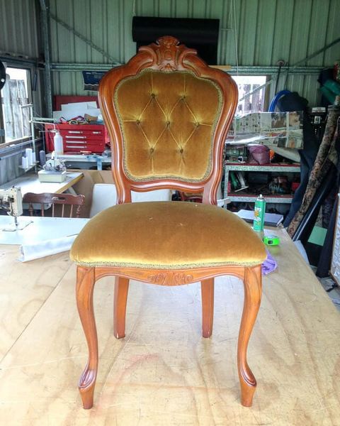 Deep Buttoned Dining Chair (Before) — Before and After Project in Gordonvale, QLD