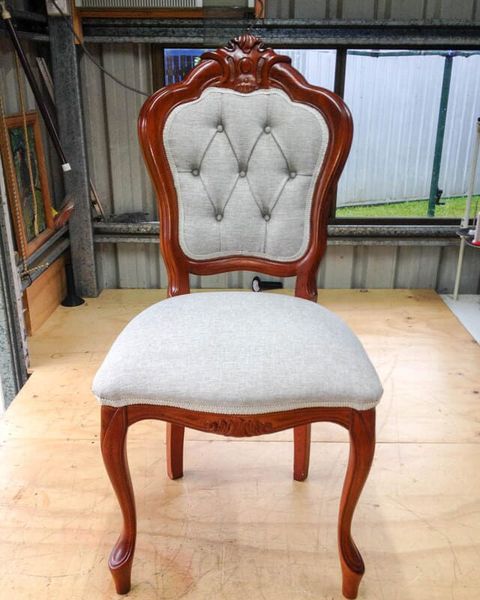 Deep Buttoned Dining Chair (After) — Before and After Project in Gordonvale, QLD