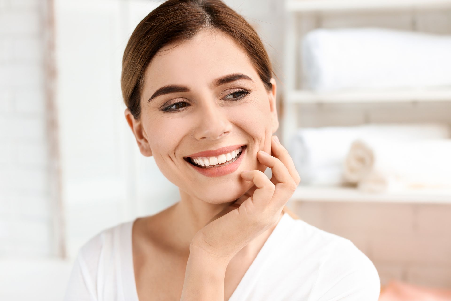 women smiling after teeth whitening