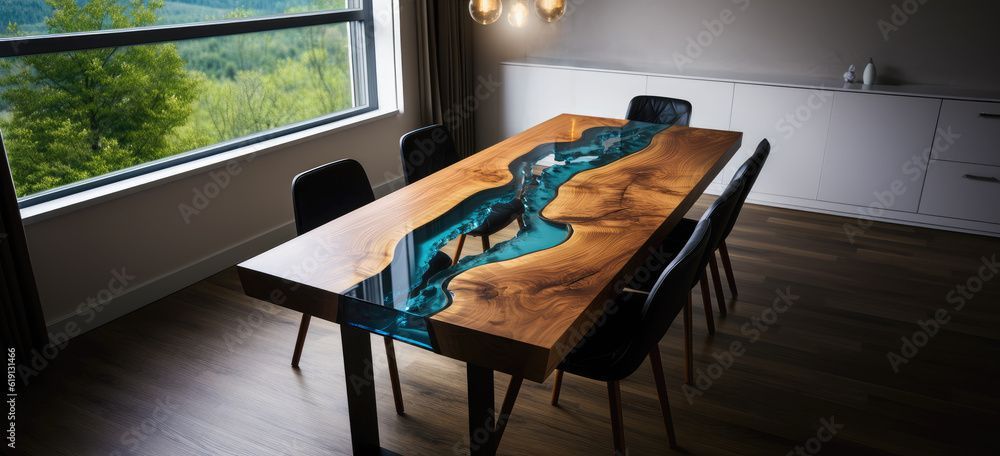 live edge and epoxy table