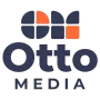 The logo for otto media is blue and orange