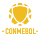 Logotipo de la CONMEBOL: escudo dorado dentro de una esfera segmentada, con el texto