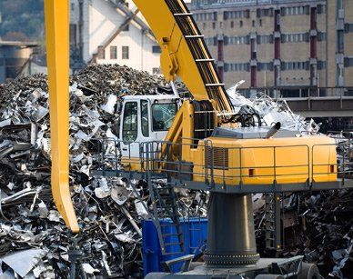 crane with scrap metal