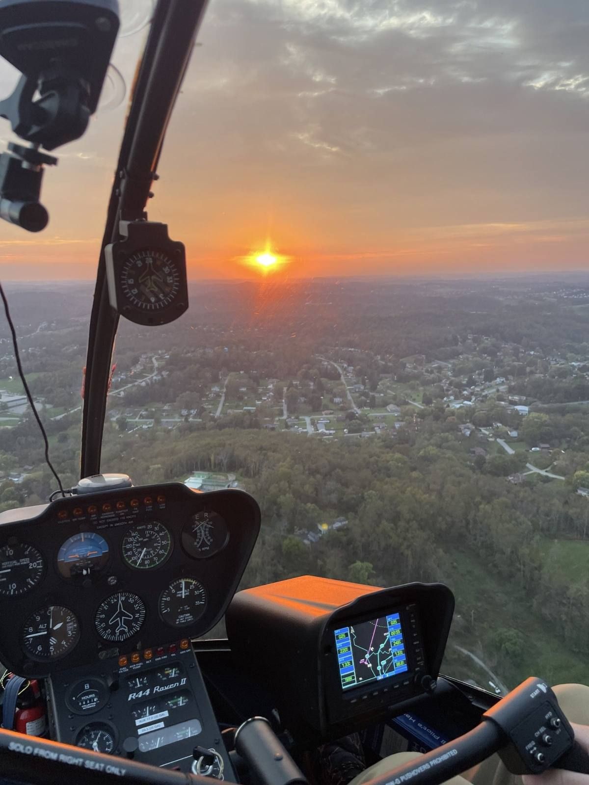 Cockpit view over Colorado mountains during helicopter training