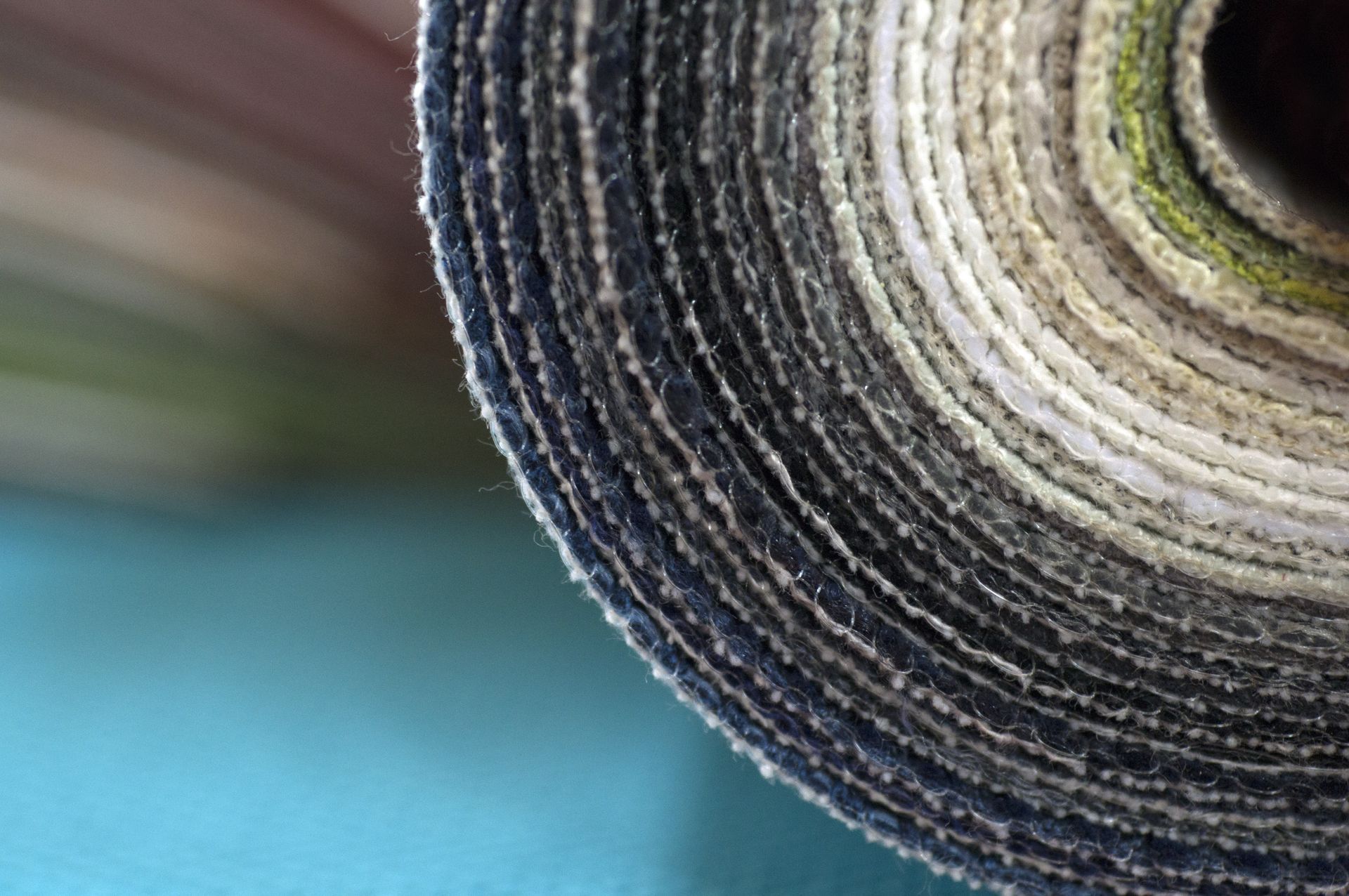 Photo of a sample roll of event carpet.