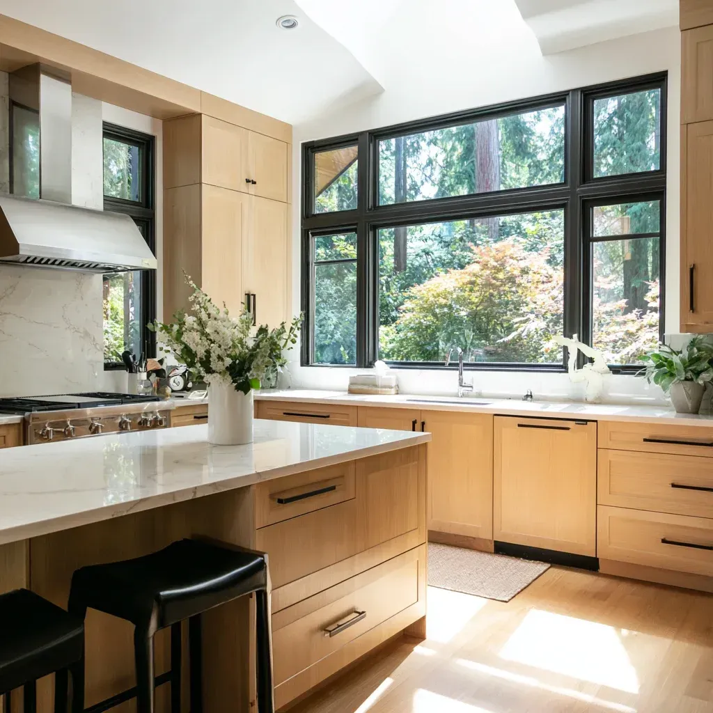 Professional Vancouver kitchen renovation with granite slab countertops, pantry storage installation, and contemporary lighting upgrades.
Full-service Vancouver kitchen remodeling project including cabinet replacement, quartz countertop installation, and backsplash tile enhancement.
Luxury kitchen renovation Vancouver BC showcasing marble island slab, bespoke cabinetry installation, and structural layout redesign.
Vancouver kitchen remodel transformation featuring shaker cabinets, quartz waterfall island, and hardwood flooring upgrade.
Contemporary Vancouver kitchen renovation including granite countertop replacement, tile flooring installation, and complete remodeling execution.