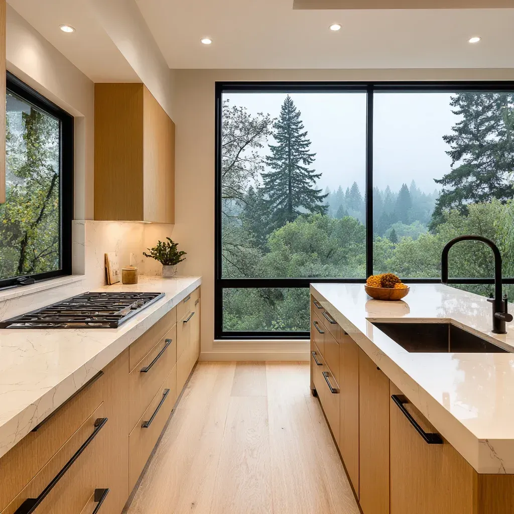 Luxury Vancouver kitchen remodel with marble backsplash, granite slab island, and complete kitchen layout optimization.
Full kitchen renovation Vancouver BC including shaker cabinet installation, quartz surfaces, and porcelain tile flooring replacement.
Contemporary Vancouver kitchen remodeling project with granite countertops, recessed lighting systems, and design-build renovation expertise.
Residential kitchen renovation Vancouver featuring quartz slab countertops, custom cabinetry storage solutions, and hardwood flooring installation.
High-quality Vancouver kitchen remodeling showcasing marble waterfall island, tile backsplash upgrade, and full-service renovation craftsmanship.