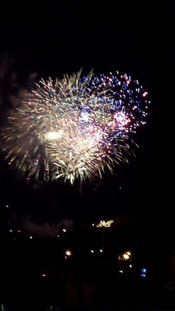 Tara Rogers Fireworks exploding in the night sky over  Butte, MT