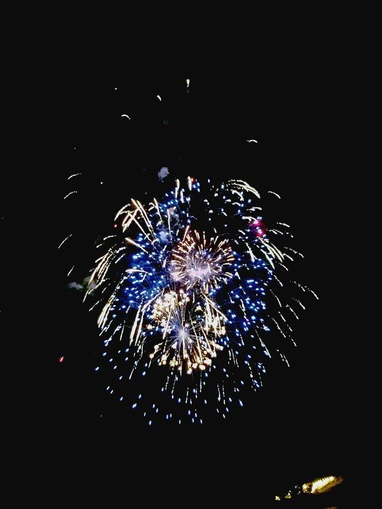Tori Bernhardt Fireworks exploding in the night sky over  Butte, MT