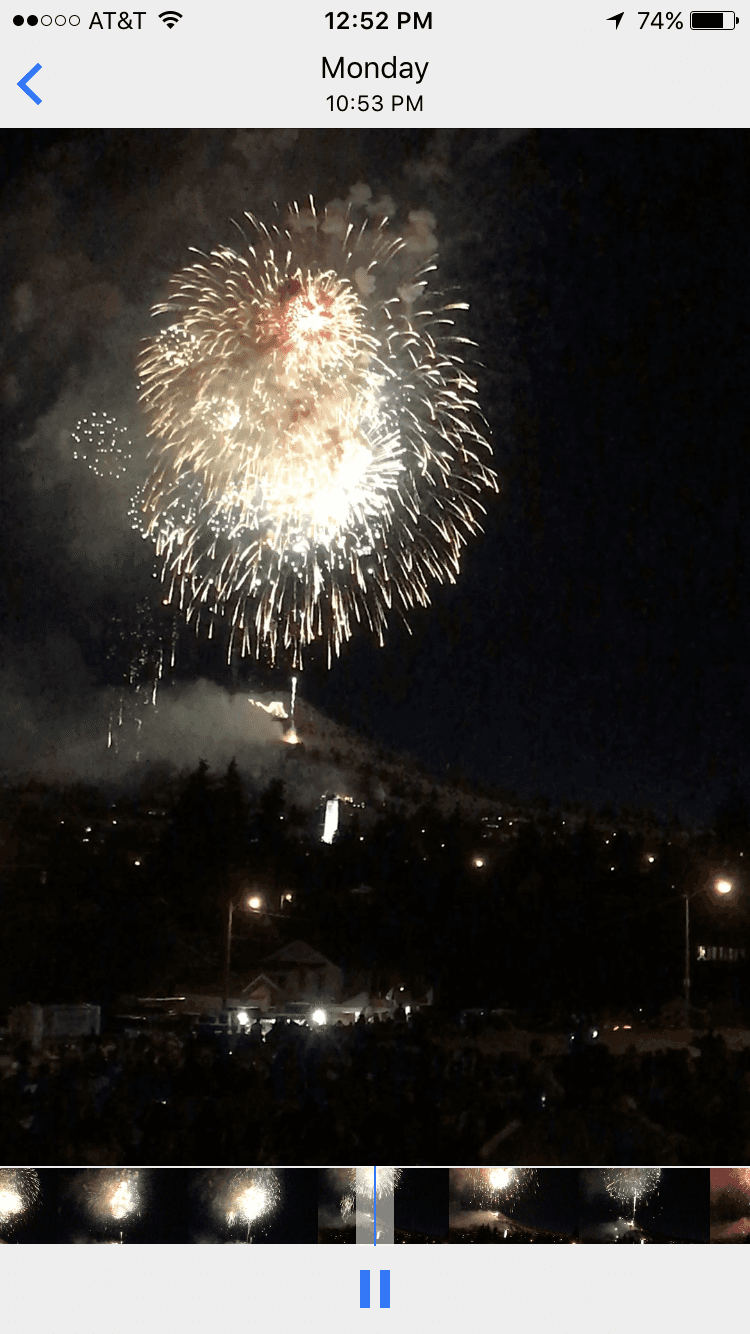 Judy Ellis Fireworks exploding in the night sky over  Butte, MT