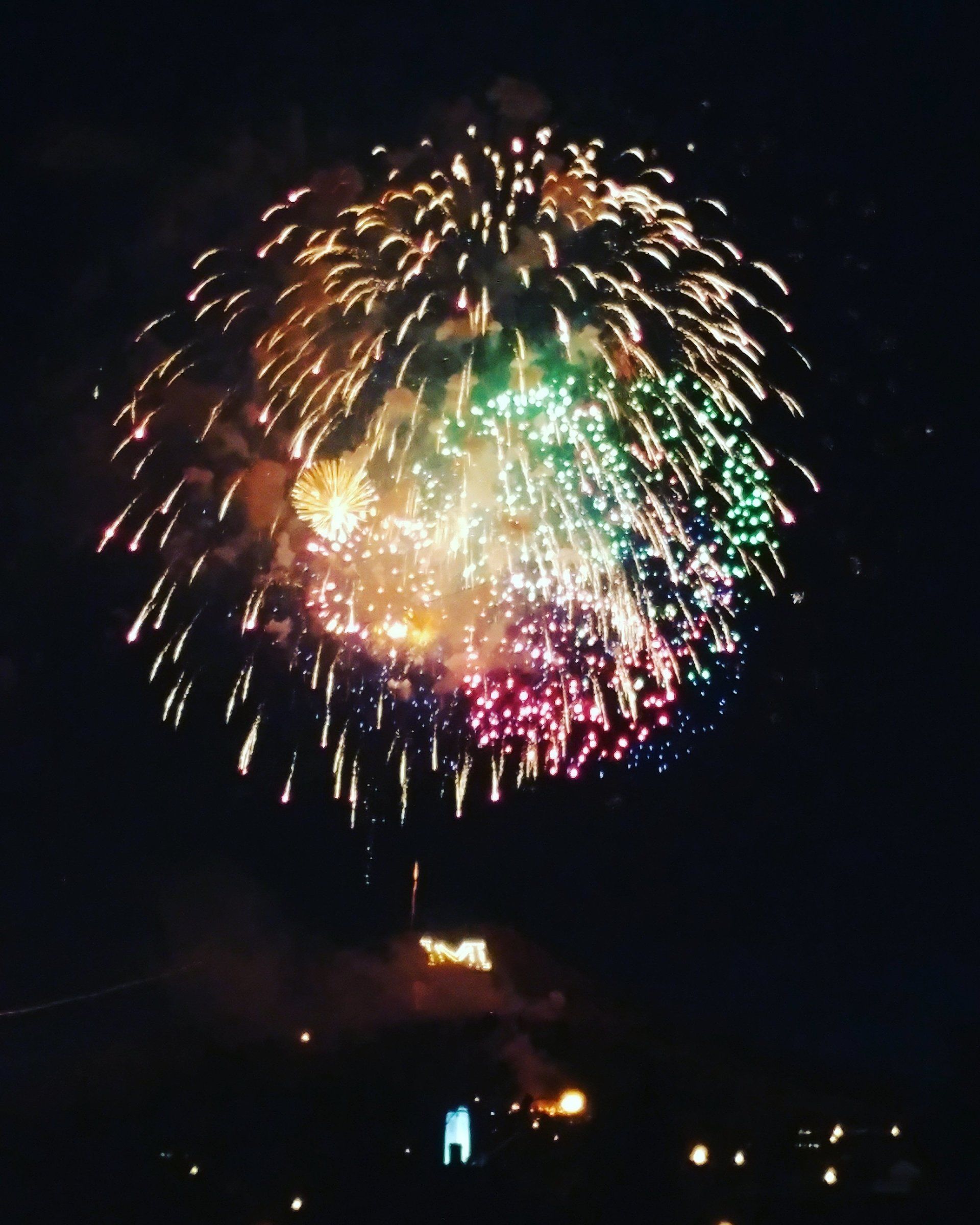 Eddie Jo Hauk Fireworks exploding in the night sky over  Butte, MT