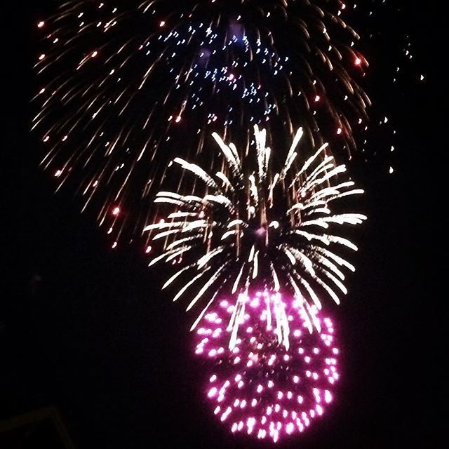 Christy Klistoff Fireworks exploding in the night sky over  Butte, MT