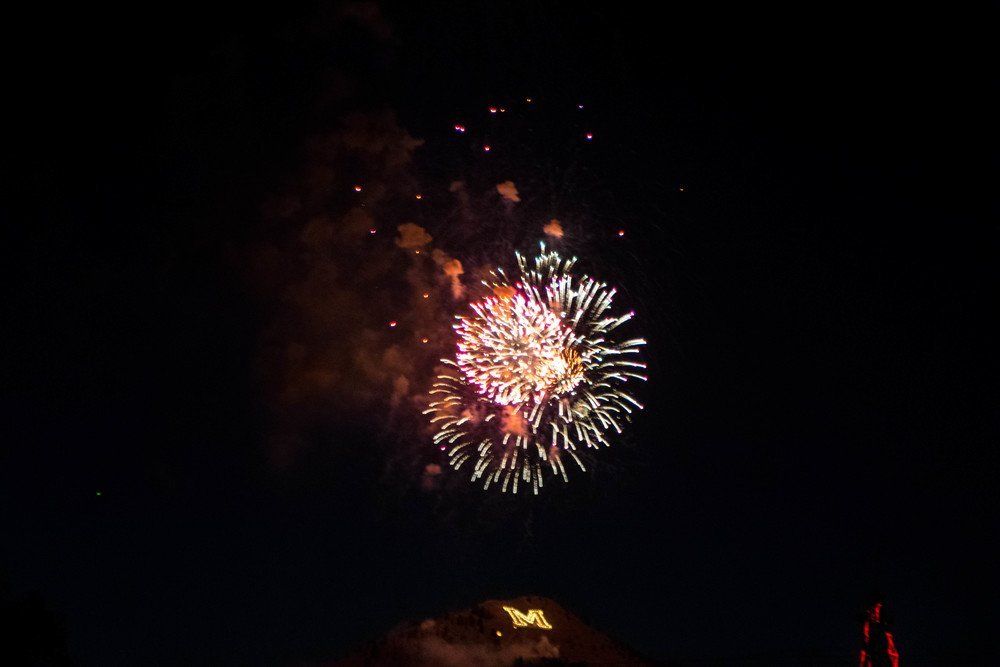 Nichole Stuart Fireworks exploding in the night sky over  Butte, MT