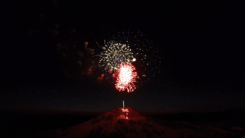 Nick Hawthorne Fireworks exploding in the night sky over  Butte, MT
