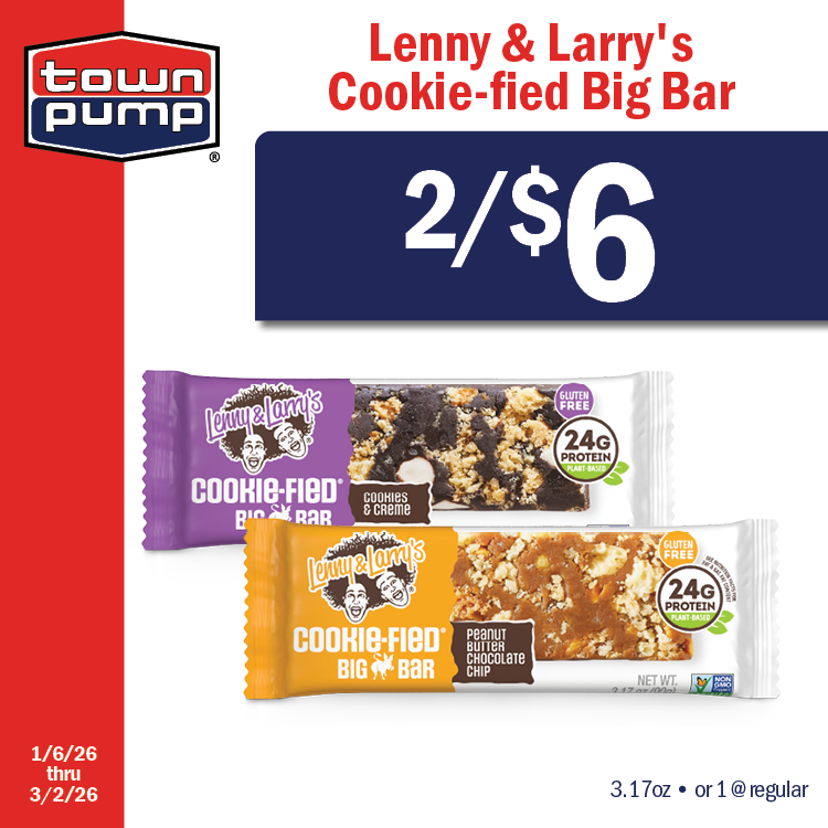 Lenny & Larry's Cookie-fied Big Bar
2 for $6
3.17oz • or 1 @ reg.
1/6/2026 thru 3/2/2026