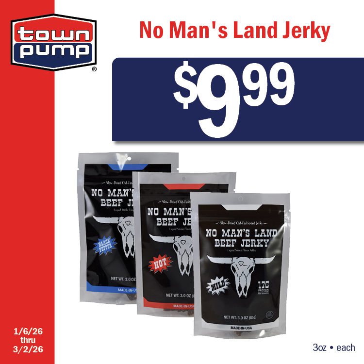 No Man's Land Jerky
$9.99
3oz • each
1/6/2026 thru 3/2/2026