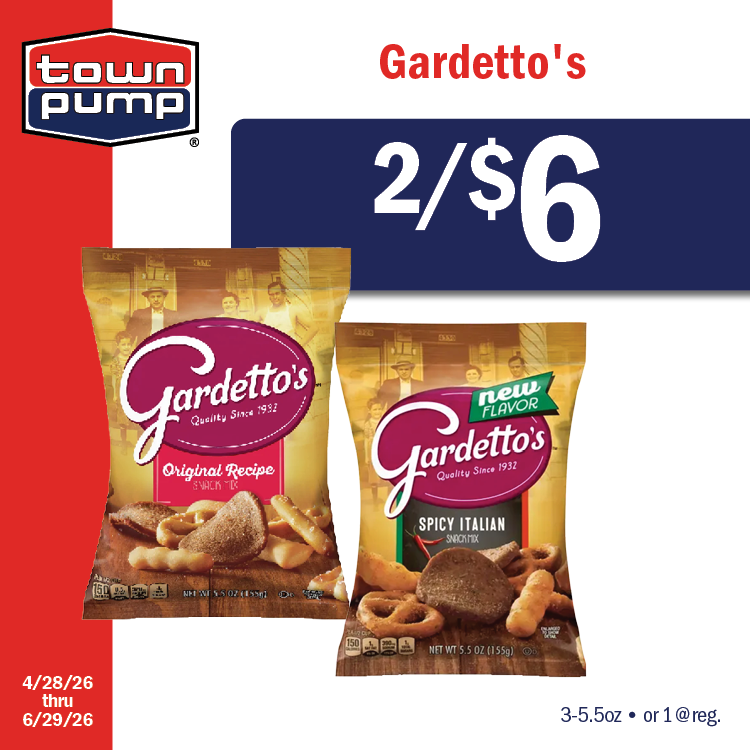 Gardetto's
2 for $6
3-5.5oz • or 1 @ reg.
4/28/2026 thru 6/29/2026