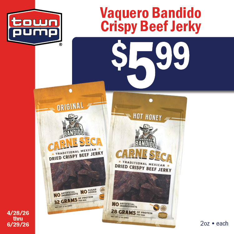 Vaquero Bandido Crispy Beef Jerky
$5.99
2oz • each
4/28/2026 thru 6/29/2026