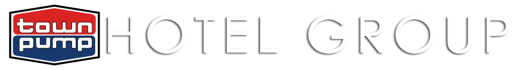 Town Pump Hotel Group logo horizontal with white text