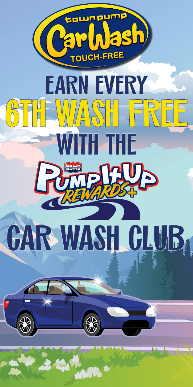 Pump It Up Rewards+ Car Wash Club graphic