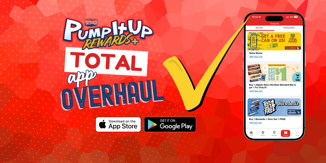 Pump It Up Rewards+ app has been overhauled
