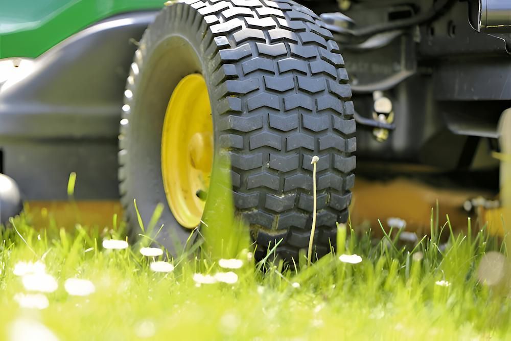 A Close Up of a Tire on a Lawn Mower — Docs Mobile Tyre Service In Buderim, QLD